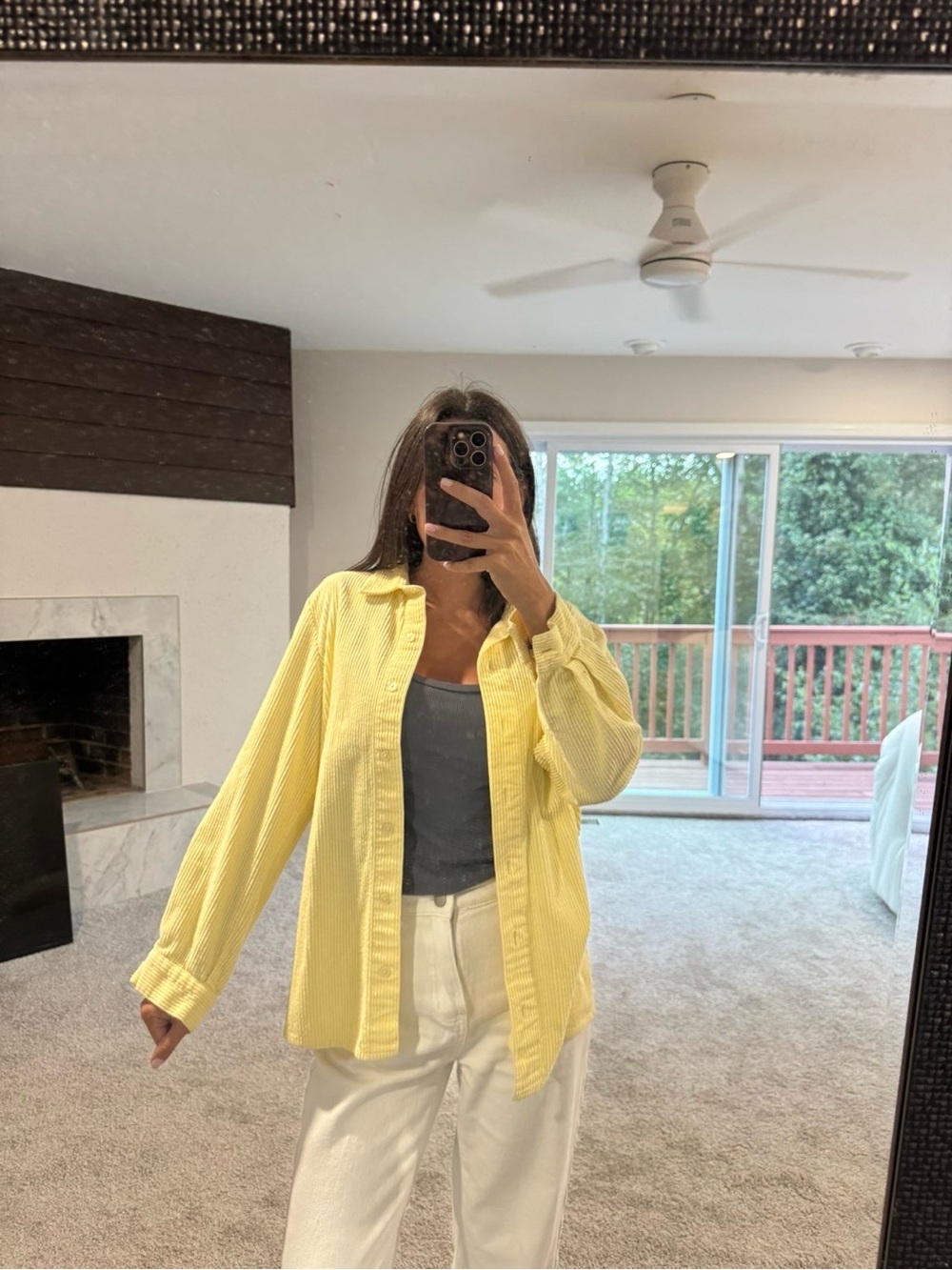 Blair Pale Yellow Button-Down Shirt Jacket